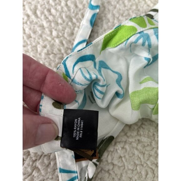 Tiki Palm Women White Floral Slip Style Asymmetrical Hem Cocktail Dress Size S - Picture 5 of 8